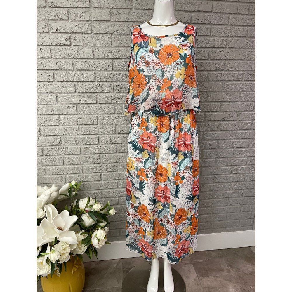 Robert Louis Women Multicolored Floral Sleeveless Maxi Dress Size S NWT